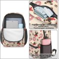 thumbnail image 4 of Pug and Donuts Pink Pattern 17" Waterproof Oxford School Backpacks for Teens, S-Shape Padded Straps, for School, Travel, Hiking, Camping, 4 of 5