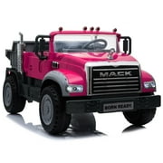 Wonderlanes Granite Mack Two Seater Pink 12 V Dump Truck Powered Ride-On