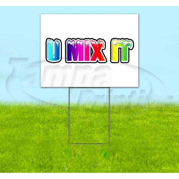 Rainbow Snowcaps U Mix It (18" X 24") Yard Sign, Includes Metal Step Stake