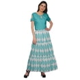 thumbnail image 3 of Moomaya Jupe Longue Imprimée pour Femmes Style Portefeuille Grande Taille Jupe Maxi à 3 Niveaux, 3 of 6