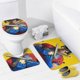 thumbnail image 4 of Pacificador-theme 4-Piece Shower Curtain Set with Rugs, Waterproof Bathroom Decor Set Includes Bath Mat, U-Shaped Rug, Toilet Lid Cover and Curtain with Hooks, 4 of 6