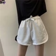 thumbnail image 5 of Pantalones cortos de cintura alta para mujer, de verano 2024, para fitness, deportes, yoga, pantalones cortos, informales, sueltos, de color sólido, con pierna ancha y rectos, 5 of 5