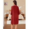 thumbnail image 2 of Ekouaer Women Zipper Robe Lightweight House Coat Zipper Front Short Bathrobes Soft Nightgown with Pockets, 2 of 6