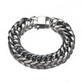 thumbnail image 2 of 9/11/13/16/19/21MM Heavy Polished Silver Color 316L Stainless Steel Curb Cuban Link Chain Bracelet for Men Women Jewelry GC, 2 of 5