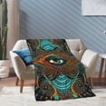 thumbnail image 4 of XMXT Flannel Warm Throw Blanket, Persian Eye Print Bedroom Decor Blankets for Bed Couch Living Room, 50 x 70 inches, 4 of 9