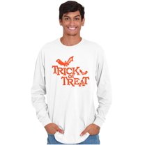Happy Halloween Trick or Treat Bats Long Sleeve TShirt Men Women Brisco Brands S