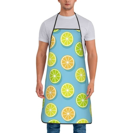 

Apron for Men Women blue Lemon cartoon Waterproof Chef Kitchen Baking Apron with Long Ties Aprons for Cooking Baking and Gardening Kitchen Collection