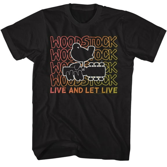 Woodstock Live and Let Live Gradient Black T-Shirt