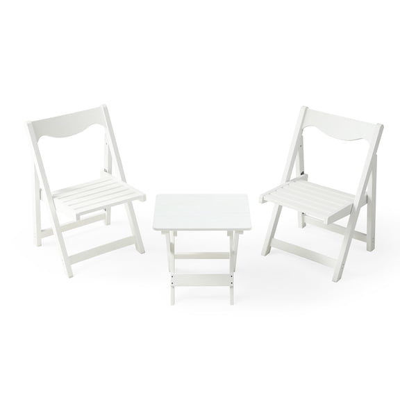 Outdoor Foldable Furniture in White / Comfortable, No Assembly Hassle