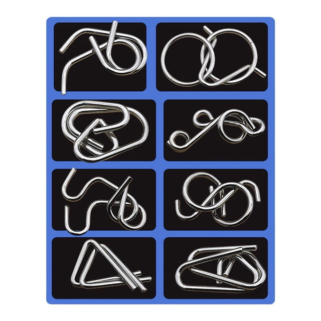 Metal Puzzles Solving,3D Metal Puzzles Brain Teasers,Metals Brain Teaser Puzzle ,Physics Mechanical Set,Wire Puzzle Mind Challenge Games,Fidget Toys