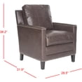thumbnail image 3 of SAFAVIEH Buckler Club Chair Silver Nail Head Brown, 3 of 7