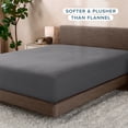 thumbnail image 3 of Bare Home Cozy Fleece Fitted Sheet - Extra Plush Polar Fleece - Deep Pocket Bed Sheet - Full, Gray, 3 of 7