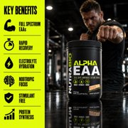 NutraBio Alpha EAA Hydration and Recovery Supplement - Full Spectrum EAA BCAA Matrix with Electrolytes, Nootropics, Coconut Water - Recovery, Energy, Focus, and Hydration Supplement - Peach Tea