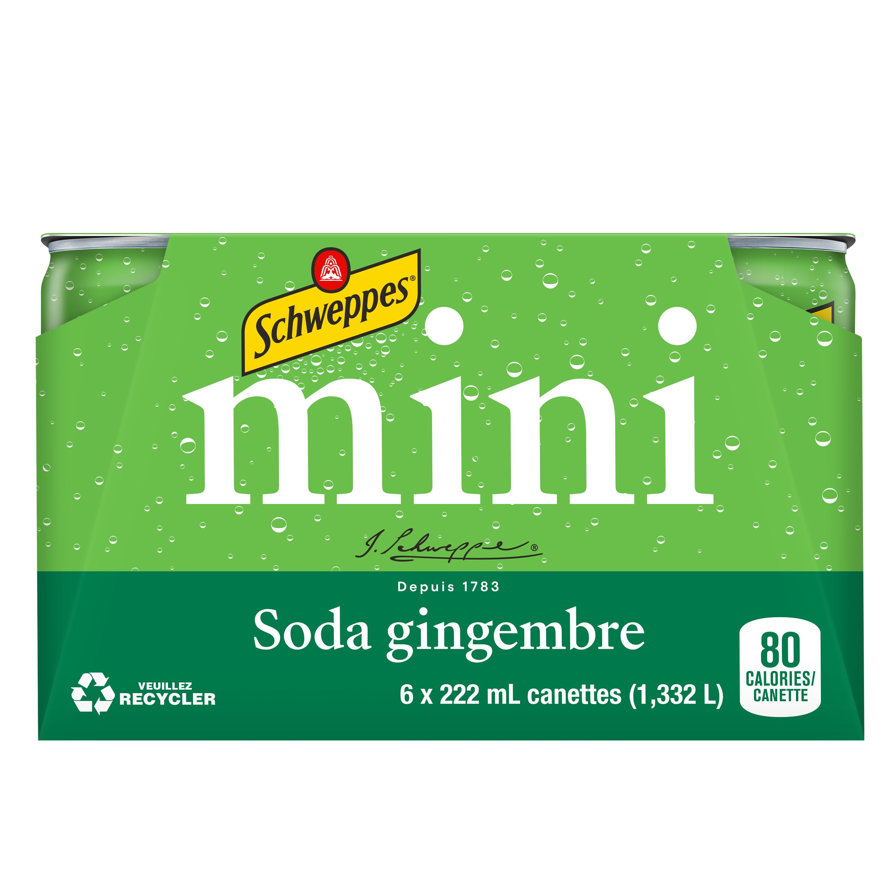 Schweppes Ginger Ale 6 x 222 mL, Mini cans, 6x222mL