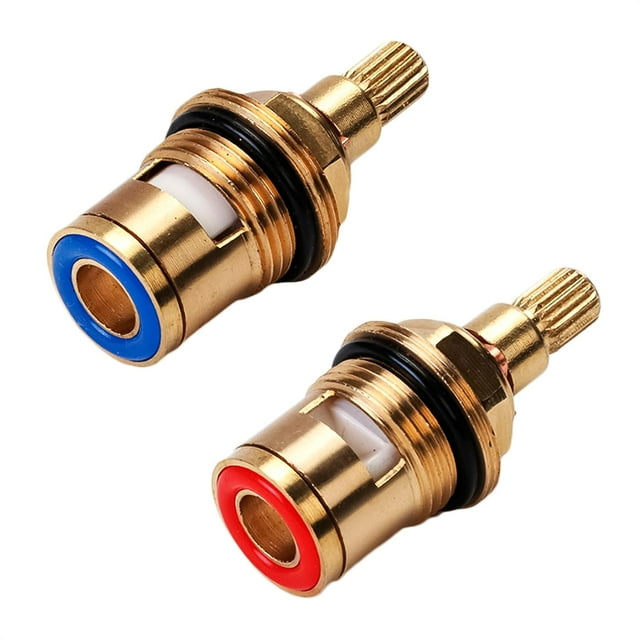 ORUYROP Brass Bathroom Sink Faucet Valve Stem-2Pcs Hot and Cold Ceramic Disc Stem Valve Repair Bathroom Faucet Stem Cartridge Replacement-Brass Kitchen Faucet Cartridge Replacement Sink Fauce