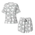 thumbnail image 4 of Naloa Rabbit And Cloud Women's Short-Sleeved Pajama Set, Loungewear, Summer pajamas, Breathable Cozy - XX-Large, 4 of 9