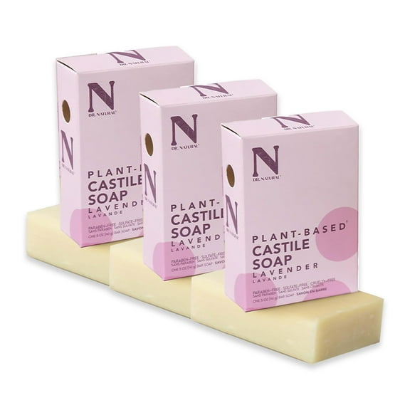 Dr. Natural Castile Bar Soap, Soap Bars, Lavender, 5 oz, 3 pk