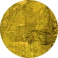 thumbnail image 1 of Ahgly Company Machine Washable Indoor Round Oriental Yellow Industrial Area Rugs, 6' Round, 1 of 4