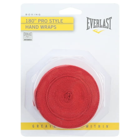 Everlast Pro Hand Wraps, 180", Red, 1 Pair – for Boxing, Training & Exerci