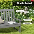 thumbnail image 5 of QISHENSHUI 2-Person Outdoor Garden Park Bench, All-Weather HDPE Patio Loveseat Chair with Cozy Backrest, Ergonomic Loveseat Bench for Backyard, Poolside, Front Porch, 705 lbs Max Load, 5 of 11