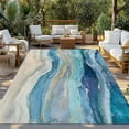 thumbnail image 3 of Fsddascl Blue Coastal Outdoor Rug for Patio/Deck/Porch, Non-Slip Large Area Rug 4 x 6 Ft, Summer Beach Nautical Abstract Art Indoor Outdoor Rugs Washable Area Rugs, Reversible Camping Rug Carpet, 3 of 5