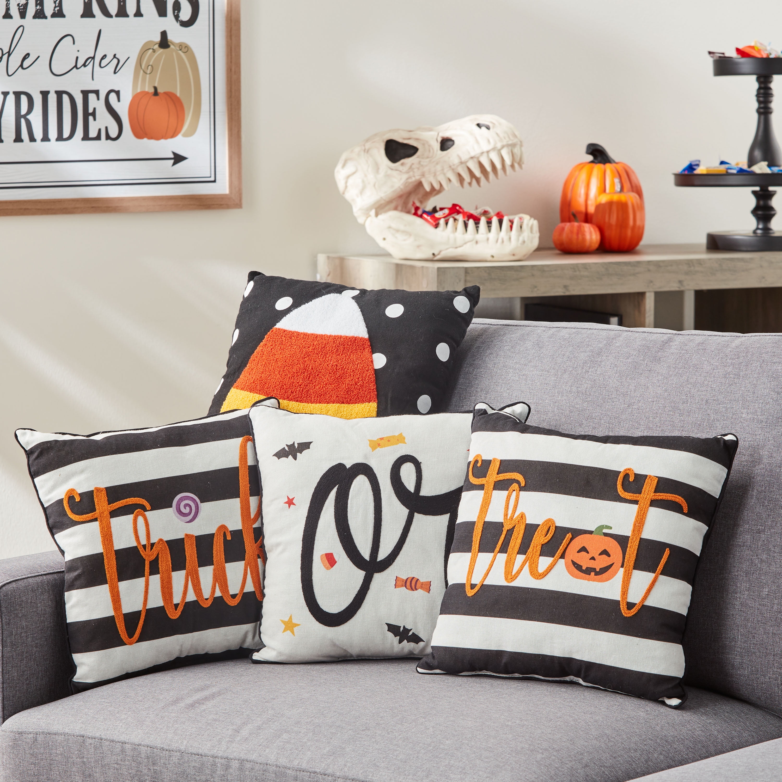 Halloween Decorative Pillow Set, Assorted Designs, 4 Count, Way To
