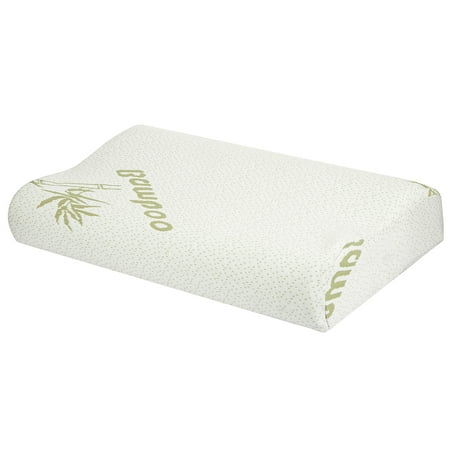 NewHome Bamboo Memory Foam Sleep Pillow Contoured Cervical Orthopedic Pillow Neck Support Breath Pillow