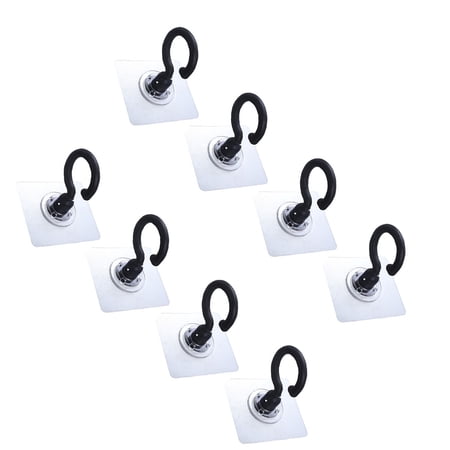 YSNOOWE Black Sticky Wall Hooks Removable ABS Hangers for Kitchen Organization and Space Saving