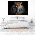 thumbnail image 6 of Mudket Leopard Reflection Black Background Canvas Wall Art, Modern Minimalist Wall Pictures for Living Room Print for Entryway Foyer Home Decor, Framed Ready to Hang - 12"L x 8"W, 6 of 9
