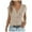 Khaki, variant on dazeni Womens Cable Short Sleeve Sweater Spring Summer V Neck Button Down Shirts Cap Sleeve Knit Sweater Vest Tops Gray Large