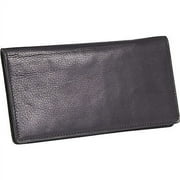Mens Deluxe Checkbook Bifold Wallet Black, 1511 NEW