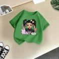 thumbnail image 5 of Toddler Shirts Kid Leisure Graphic Round Neck Short Sleeve Tops Summer Casual Wear Girls' Tops, Tees Green 8 Years-9 Years, 5 of 5