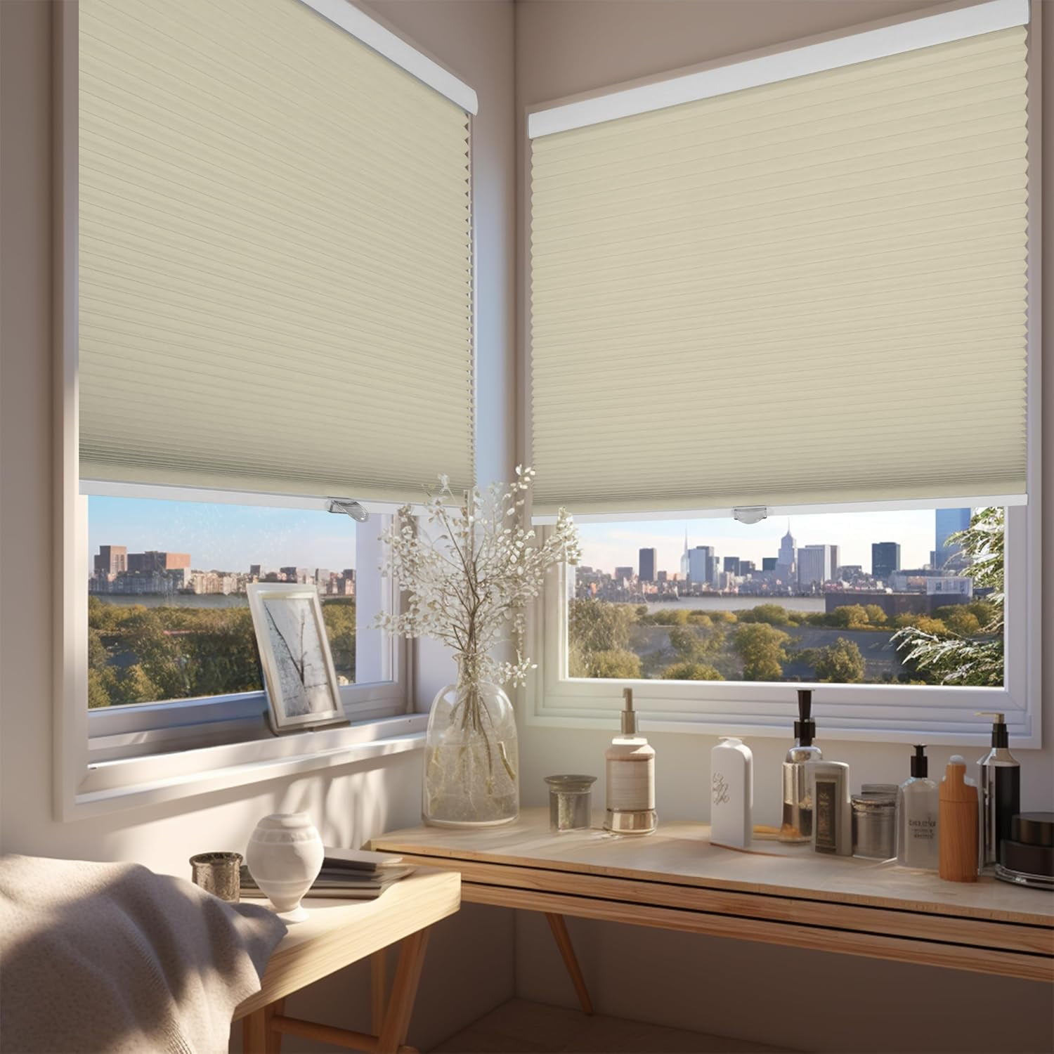 Chicology Beige Cordless Blackout Cellular Shades 28 in. W x 72 in. L