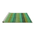 thumbnail image 2 of Ahgly Company Machine Washable Indoor Rectangle Oriental Turquoise Blue Modern Area Rugs, 2' x 4', 2 of 4