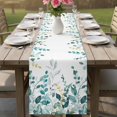 thumbnail image 4 of Teal Eucalyptus Table Runner - 36 Inch Long Watercolor Spring Weeping Botanical Cotton and Linen Blended Dress Scarves Farmhouse Table Runner for Kitchen Dining, Coffee Table, 13" x 36", 4 of 8