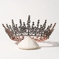 thumbnail image 2 of Corona de reina gótica para mujer, Tiara negra, tocado de corona, desfile de boda y cumpleaños, accesorios para el cabello de Halloween, 2 of 4
