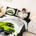 thumbnail image 3 of Manfei Cartoon Garbage Truck Bed Sheets,Green Theme Full Size Sheets,4 Pieces,1 Flat Sheet, 1 Fitted Sheet and 2 Pillowcases, 3 of 6