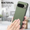 thumbnail image 6 of Designed for Google Pixel 9 / 9 Pro Classic Case, Slim Leather Luxury Business PU Non-Slip Texture Grip Shockproof Bumper Protective Phone Cover Men Women For Google Pixel 9 / 9 Pro,Green, 6 of 8