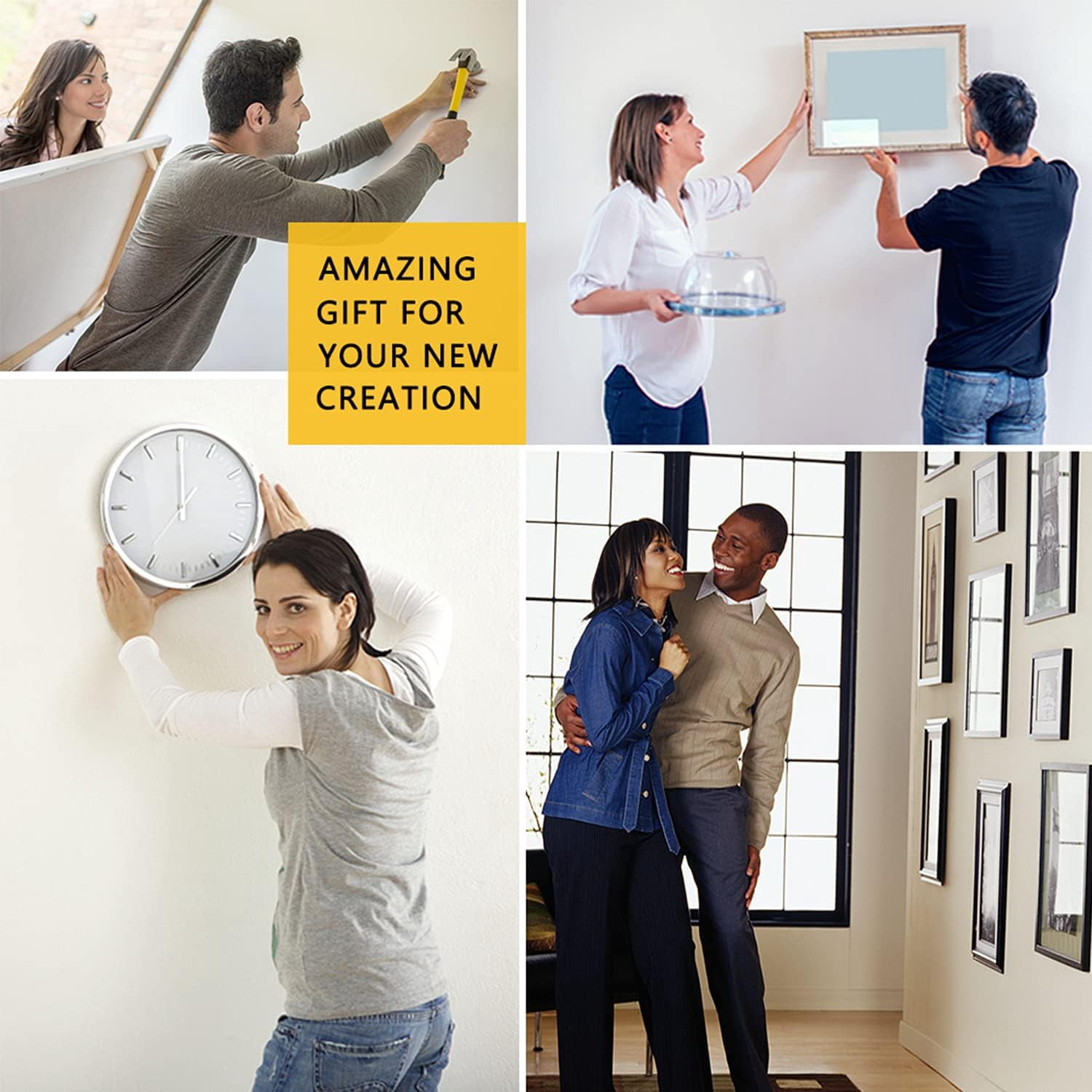 Earthquake Picture Hangers - Tremor Hanger, Picture Hanging Hooks with Nails for Wooden/Drywall, Hanging Hardware for Clock, Mirror, Jewelry