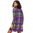 thumbnail image 2 of FORMRS Womens Long Sleeve Nightgowns Crew Neck Sleep Shirt Soft Pajamas Sizes S-3XL, Gold and Green Floral Pattern, 2 of 8