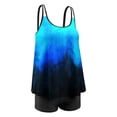 thumbnail image 3 of KaLI_store Plus Size Swimsuit for Women Two Piece Bathing Suits high Waisted Tummy Control,Push up Tankini high Waisted Blue,3XL, 3 of 4