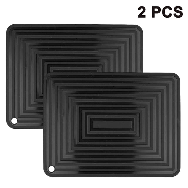 2 salvamanteles grandes de silicona resistente al calor, 23 x 30,5 cm, antideslizantes, flexibles y duraderos