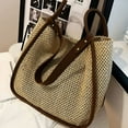 thumbnail image 6 of GASTROPOD Women Straw Bags Summer Rattan Hand-Woven Beach Large Tote Bag Fashion Handbag with Pu Strap Woven Bag, 6 of 7