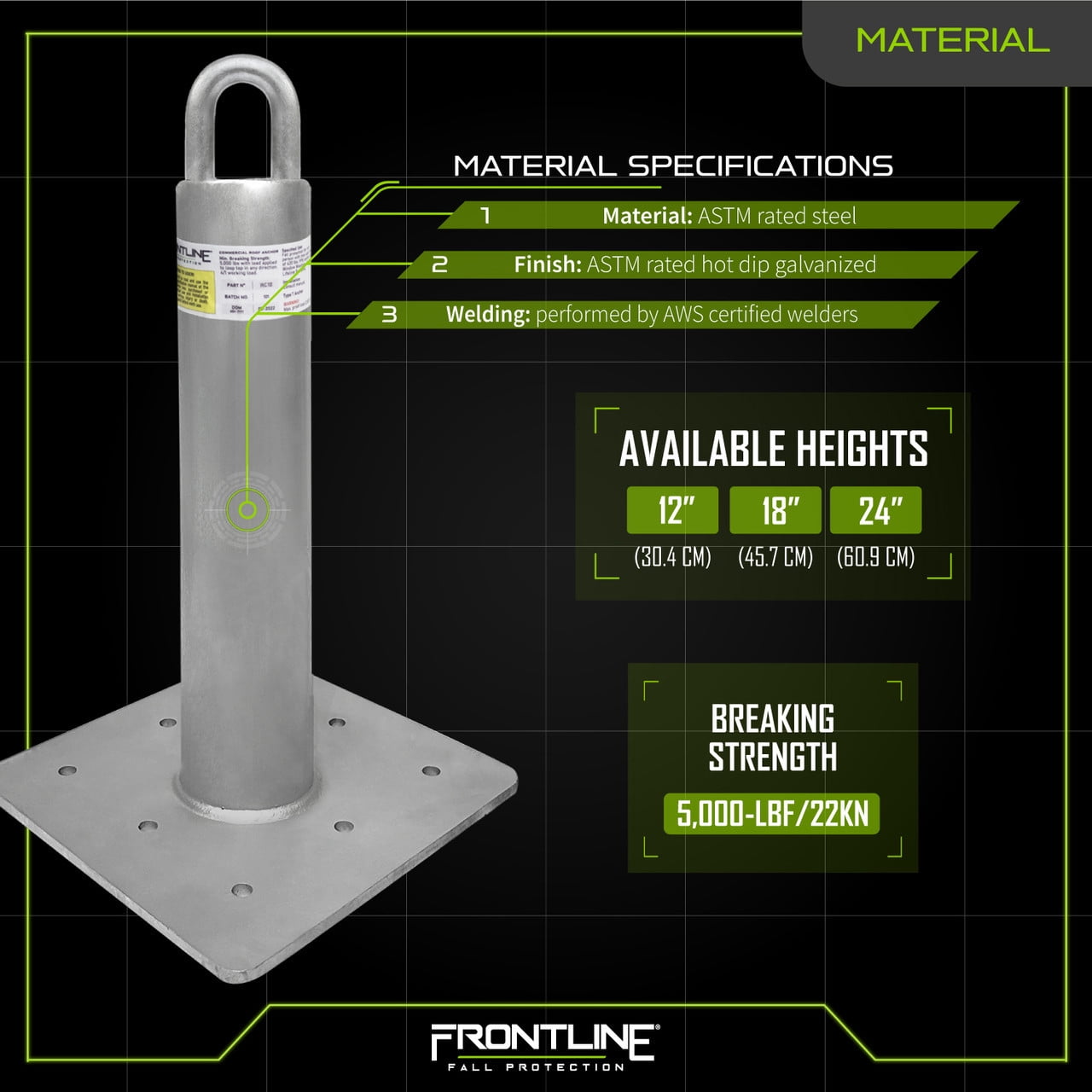 Frontline RC18 Concrete 18" Roof Anchor