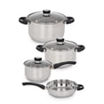 thumbnail image 2 of Bateria de Cocina 7 Pzas ColorHome Tricapa Acero Inox Negro, 2 of 5