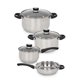 thumbnail image 2 of Bateria de Cocina 7 Pzas ColorHome Tricapa Acero Inox Negro, 2 of 5