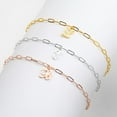 thumbnail image 2 of Personalized Planet Women's Script Initial Charm Paperclip Chain Bracelet, 2 of 2