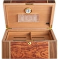thumbnail image 4 of Humidor Supreme Amarone Desktop Cigar Humidor, High-Gloss Walnut, Mapa Burl Bubinga Wood, 4 of 6