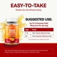 thumbnail image 4 of Iron Supplement Gummies with Lactoferrin, Vitamin C, B6, B12 & Zinc – Gentle, Vegan, Sugar-Free – Supports Healthy Blood, Immune Health & Energy – for Women, Men & Kids – Orange Flavor, 60 Count, 4 of 8