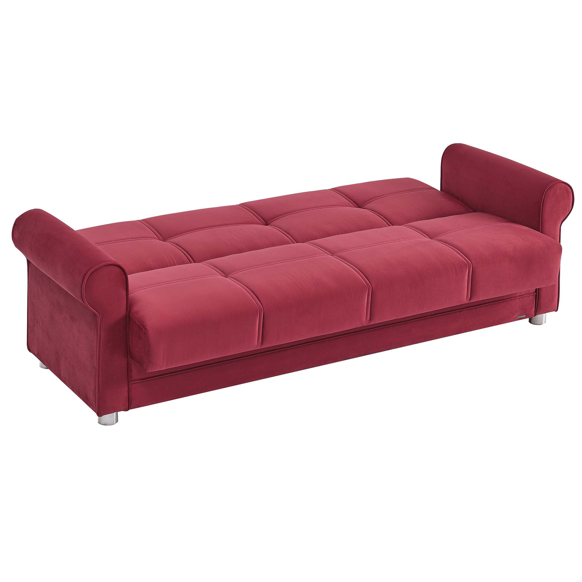 Ottomanson Convertible Sleeper Sofa Bed with Hidden Storage, Firm Comfort Couch, Burgundy